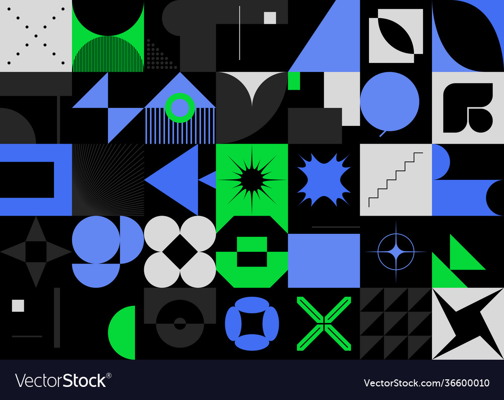 Neo modernism artwork pattern design Royalty Free Vector