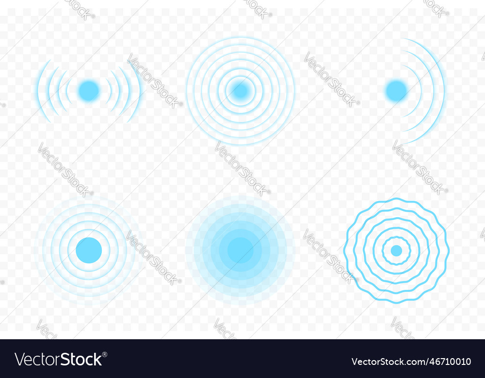 Sonar wave and echo sounding symbol sonic Vector Image