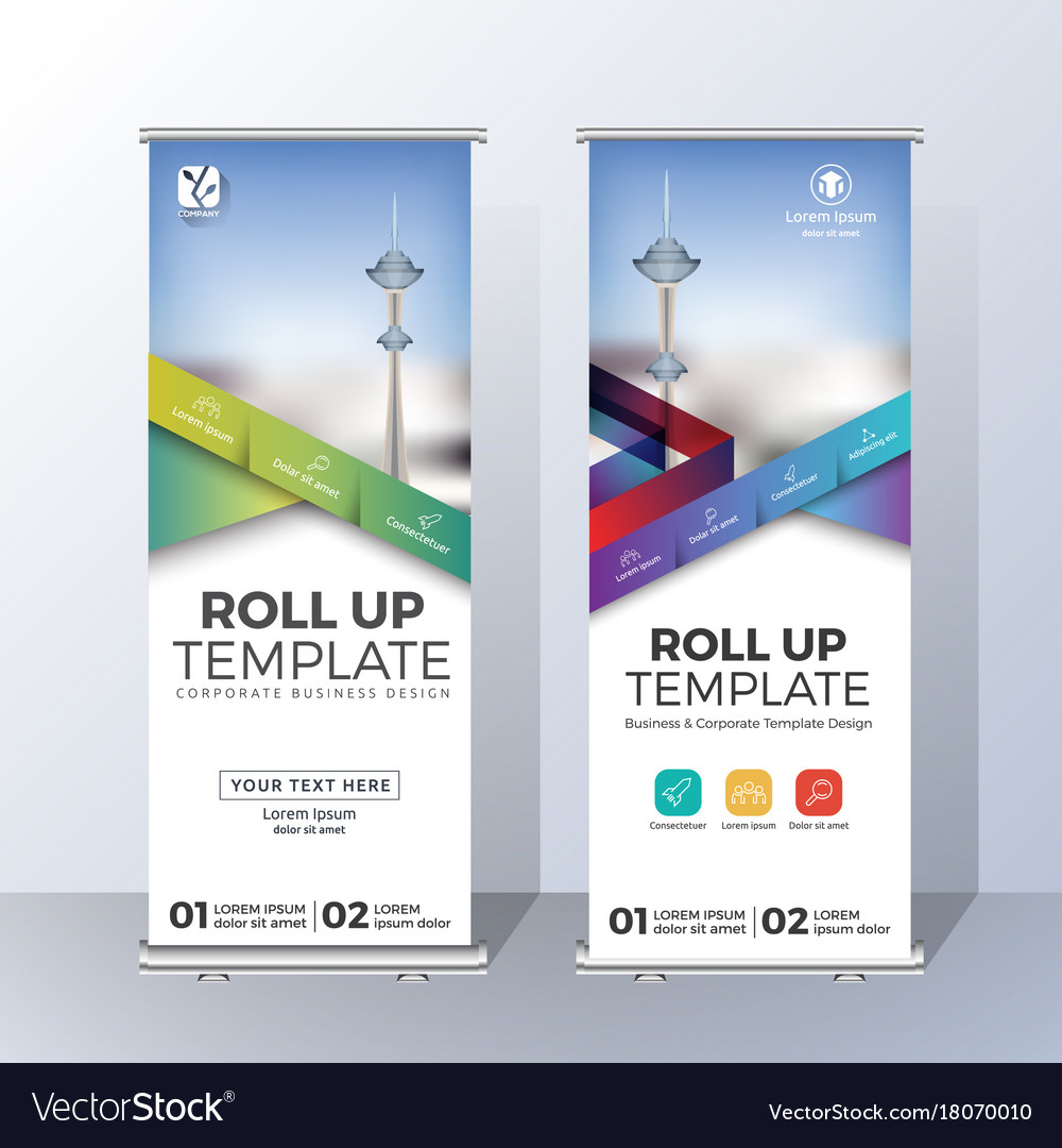 Vertical Roll Up Banner Template Design Royalty Free Vector