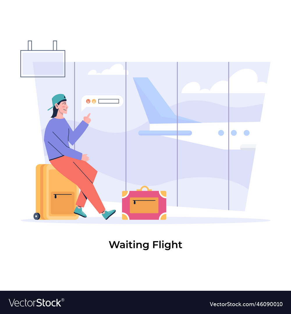 Waiting flight Royalty Free Vector Image - VectorStock