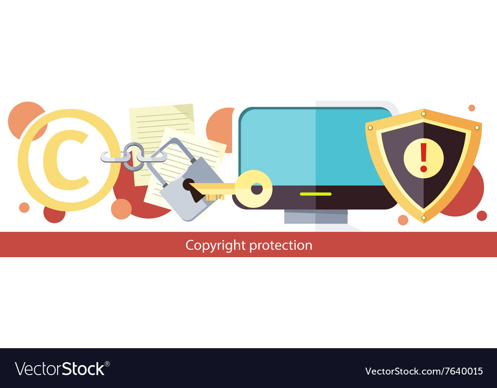 Copyright Protection Design Flat Royalty Free Vector Image