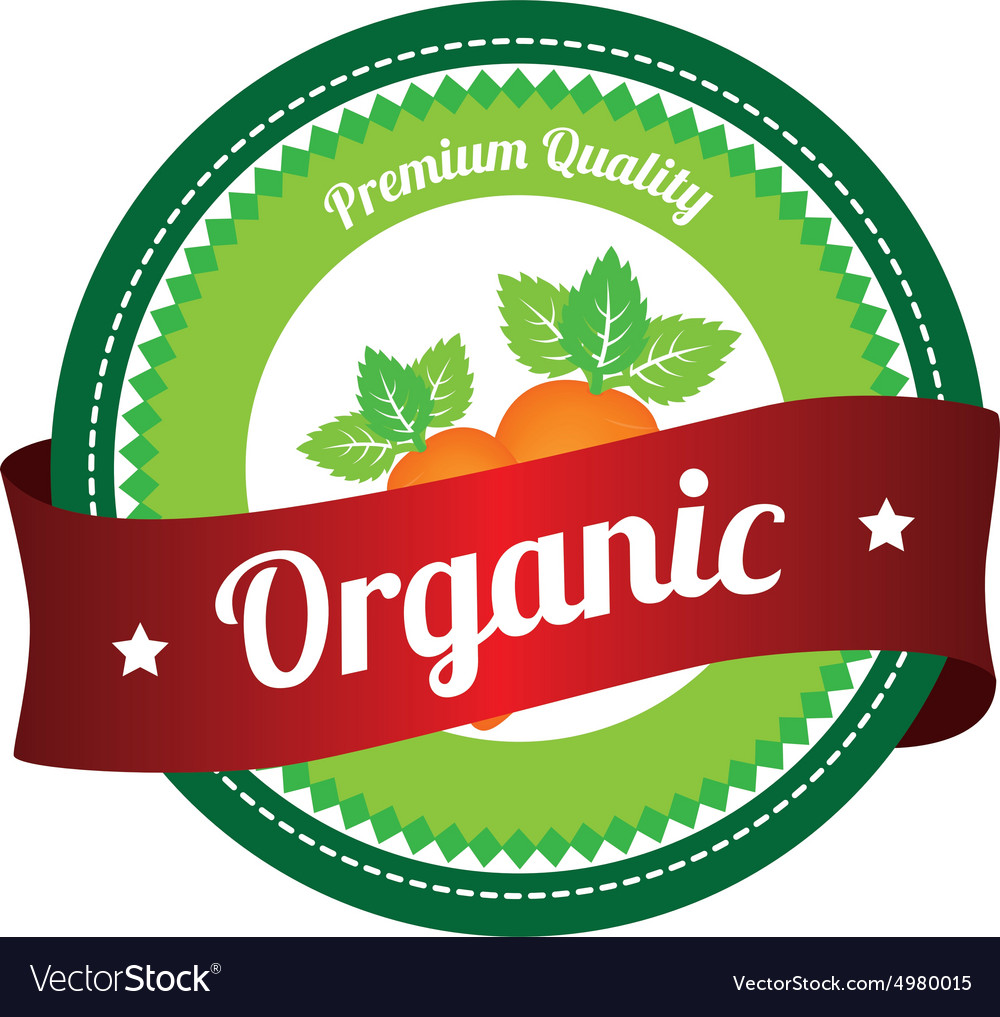 Isolated label with text for organic products Vector Image