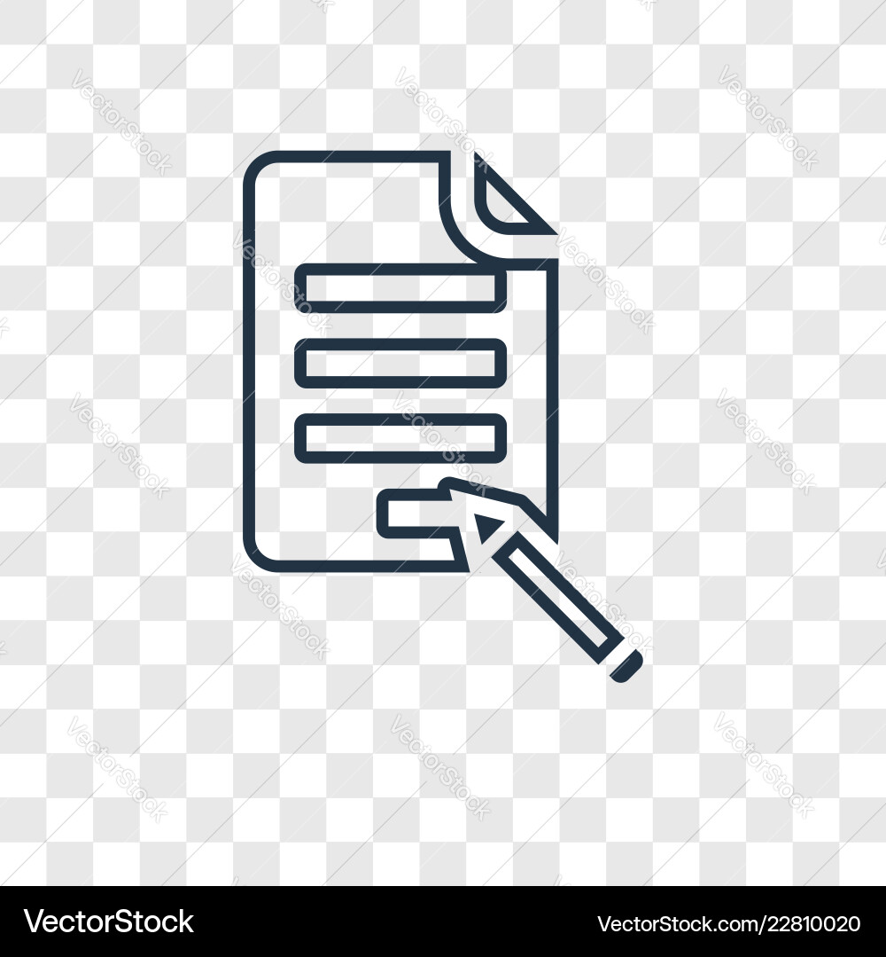 Contract concept linear icon isolated Royalty Free Vector