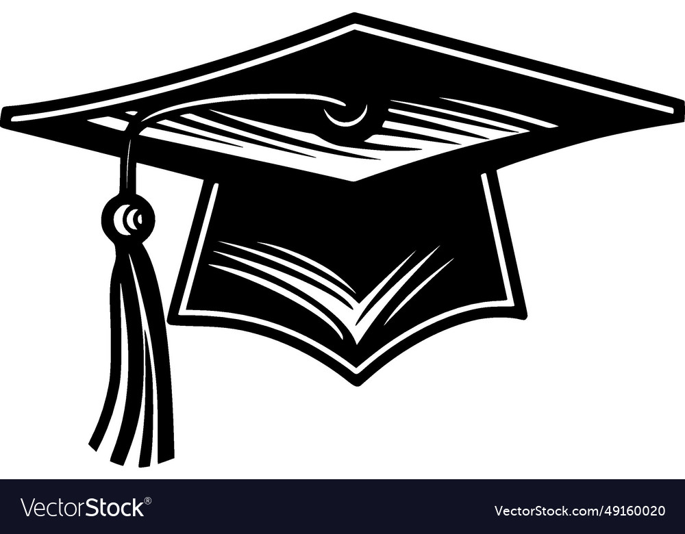 Graduation - black and white isolated icon Vector Image