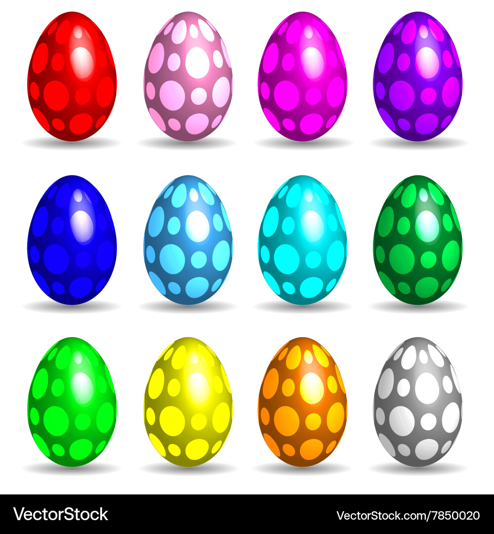 More easter eggs collection Royalty Free Vector Image