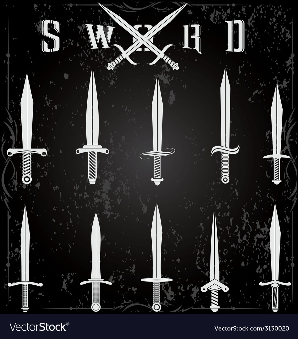 Sword set Royalty Free Vector Image - VectorStock