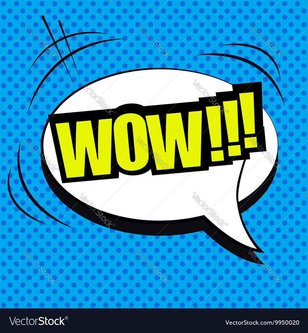 Wow comic wording Royalty Free Vector Image - VectorStock