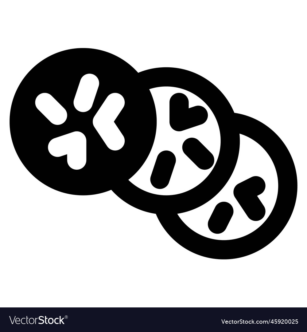 Choco chips cookies outline icon Royalty Free Vector Image