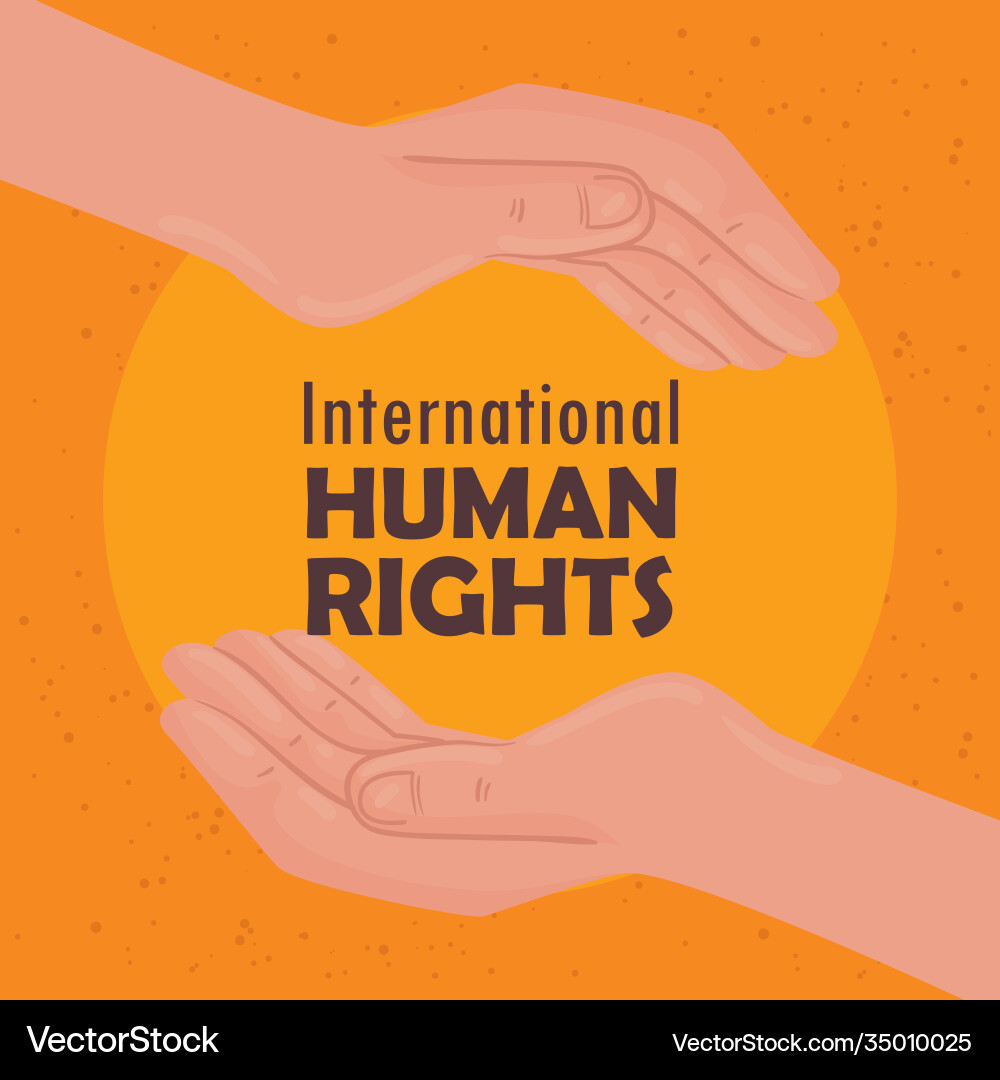 International human rights lettering poster Vector Image