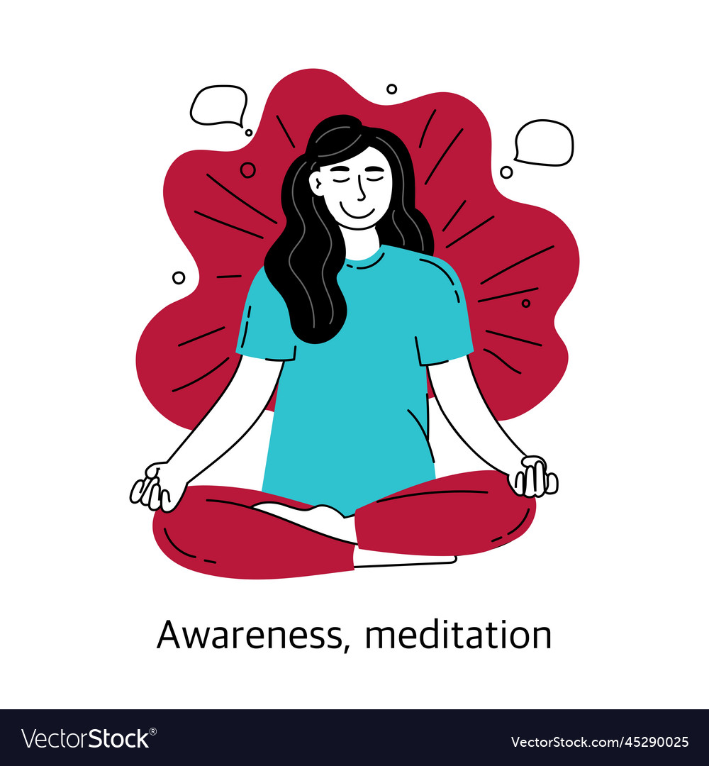 Meditation mindfulness the concept of mental Vector Image