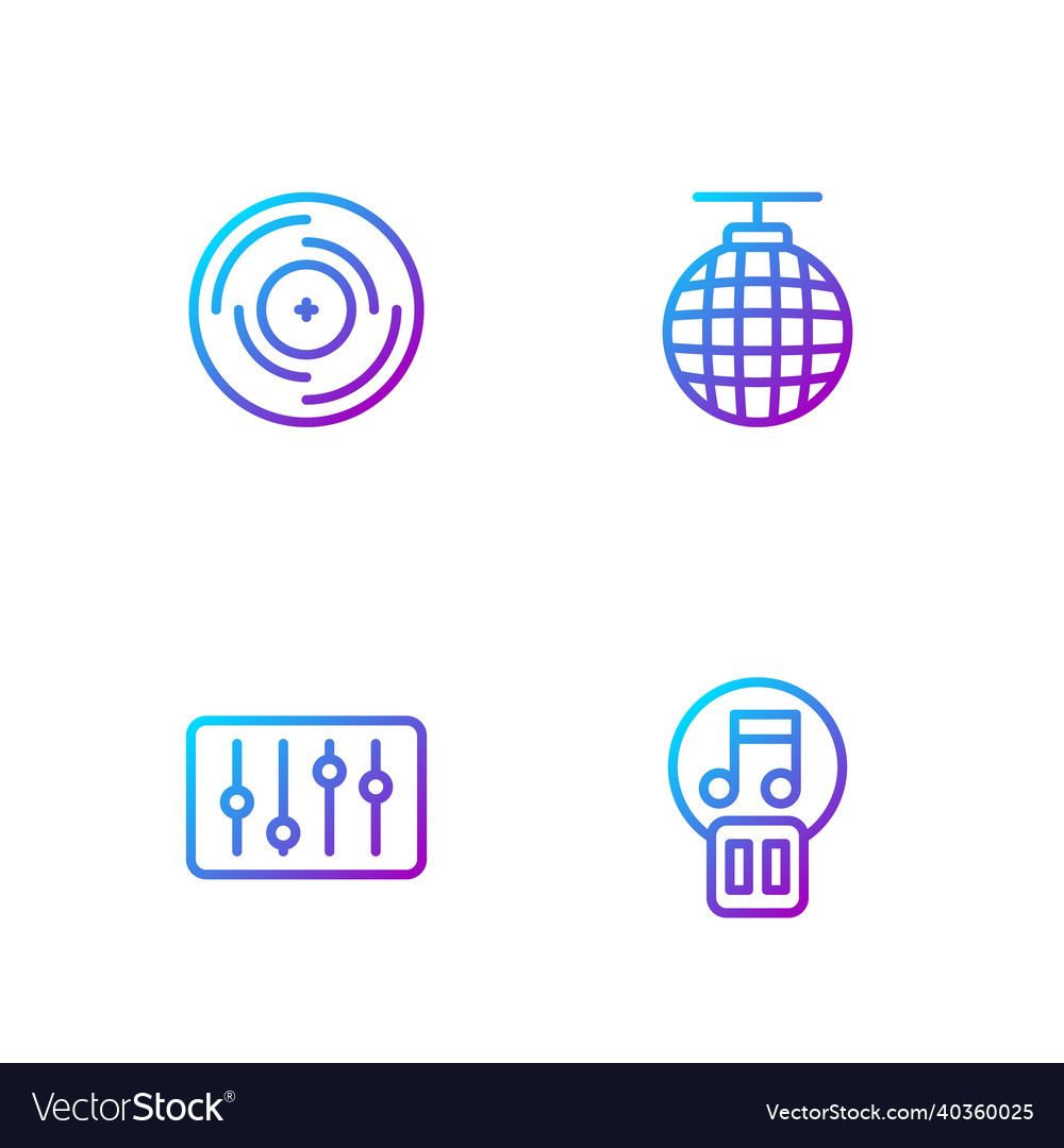 Set line pause button sound mixer controller Vector Image