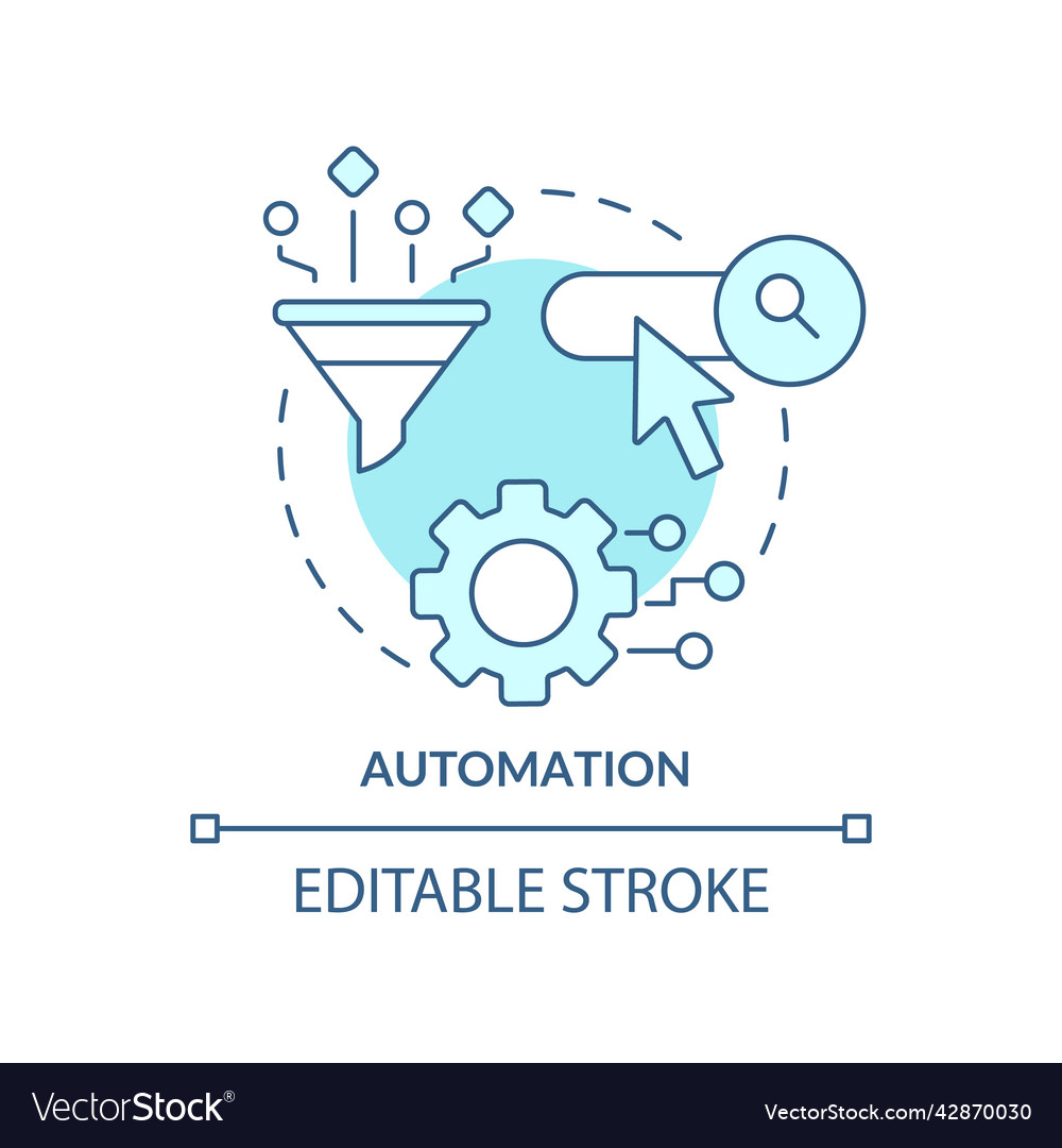 Automation turquoise concept icon Royalty Free Vector Image