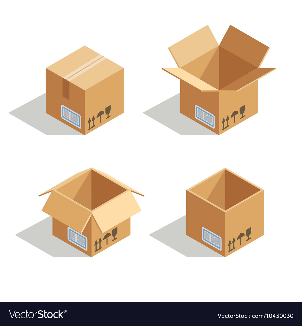 Cardboard open box Royalty Free Vector Image - VectorStock