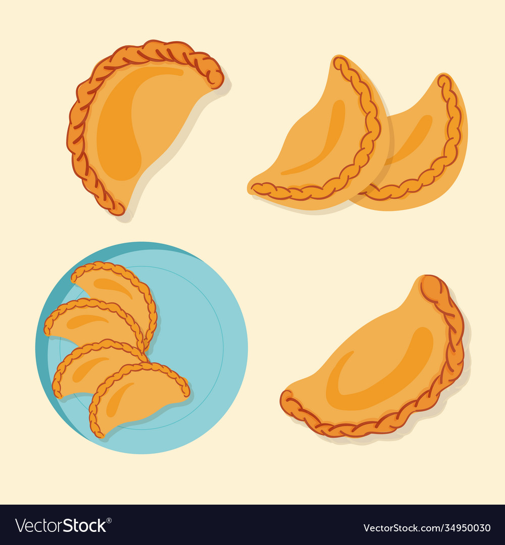 Delicious Spanish Empanada Snack Collection Vector Image