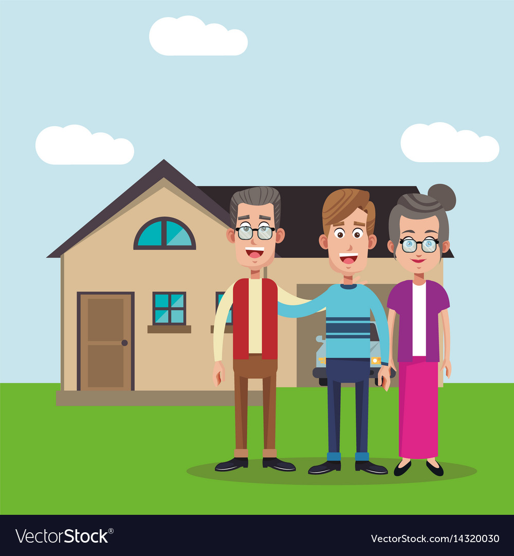 Family Members House Image Royalty Free Vector Image