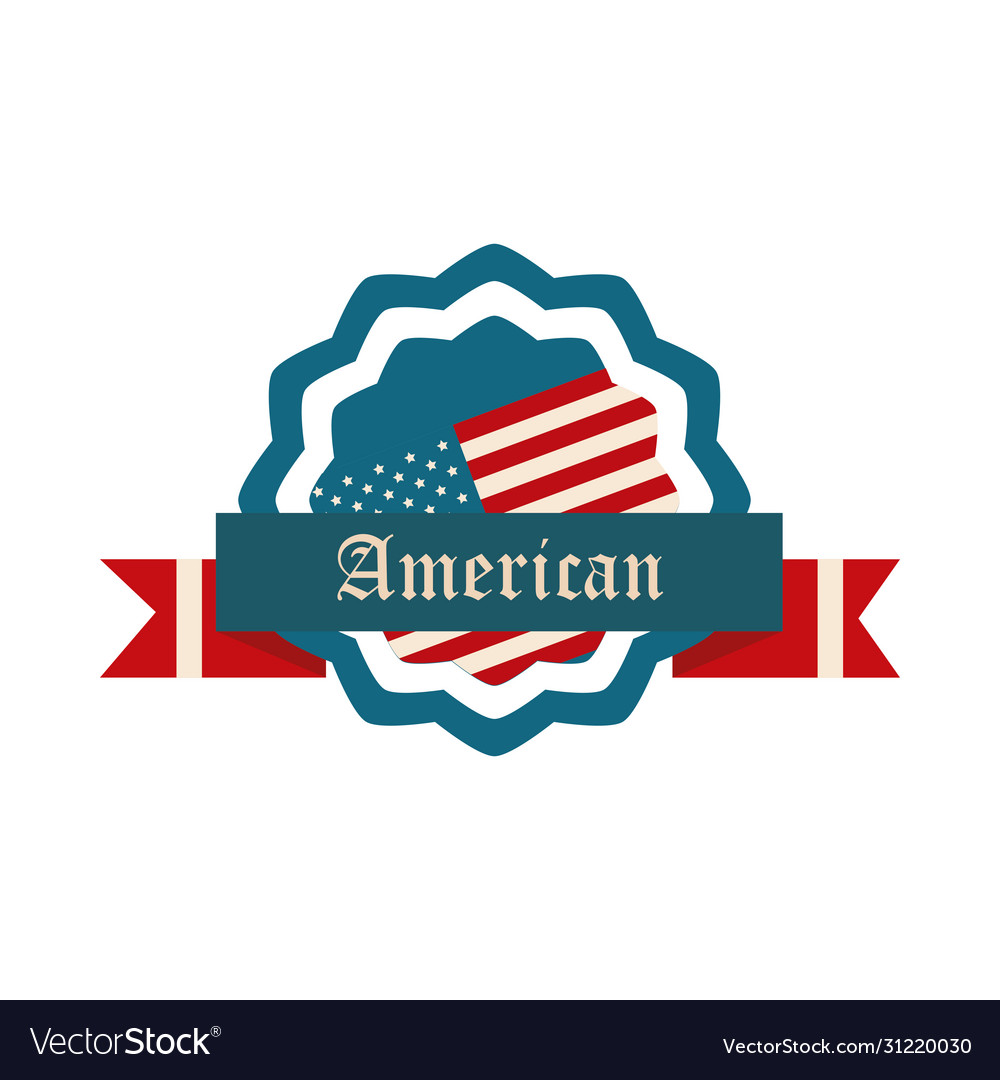 Happy independence day american flag badge Vector Image