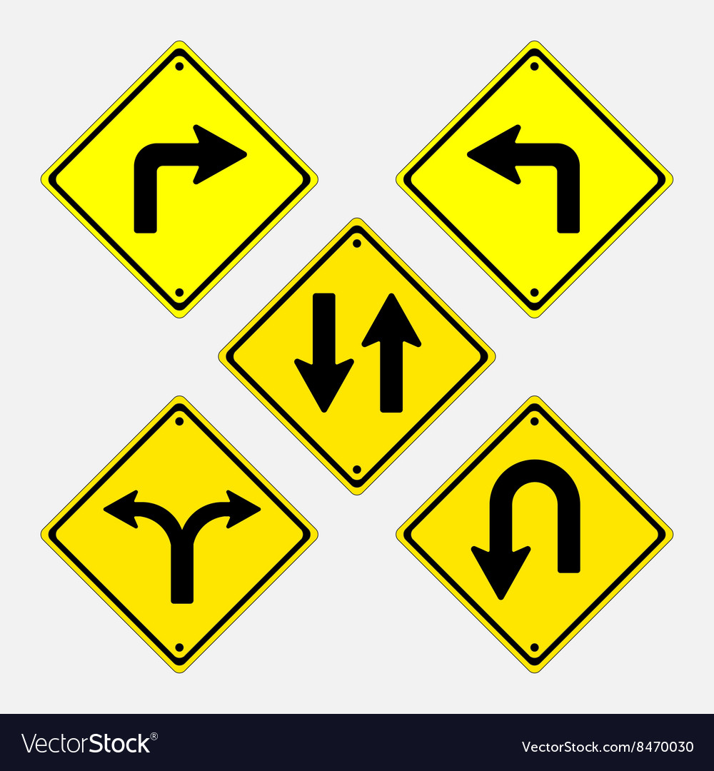 Signs installation signs directing Royalty Free Vector Image