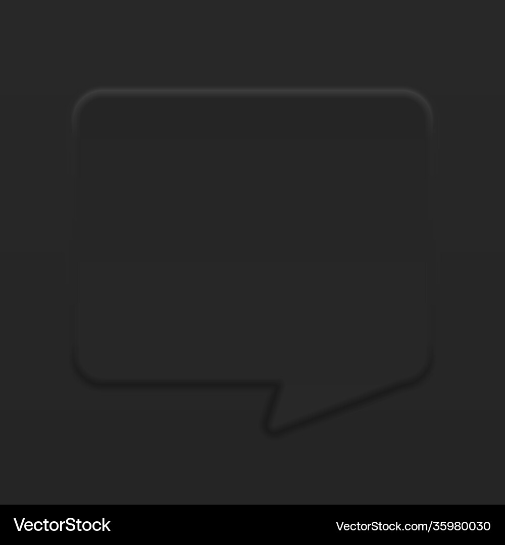Speech bubble black big rectangle with shadow Vector Image
