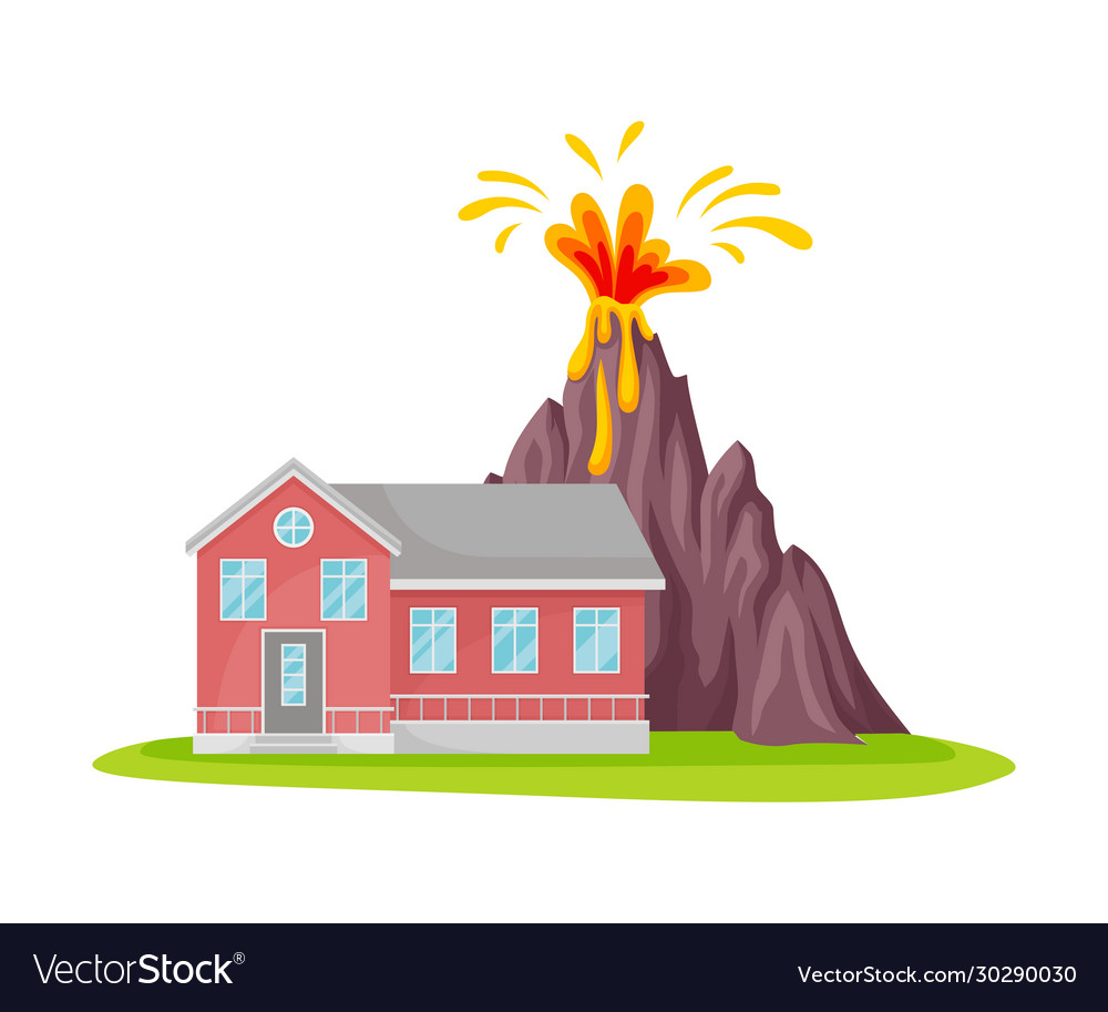 Volcano Eruption Natural Disaster Elemental Vector Image, 53% OFF