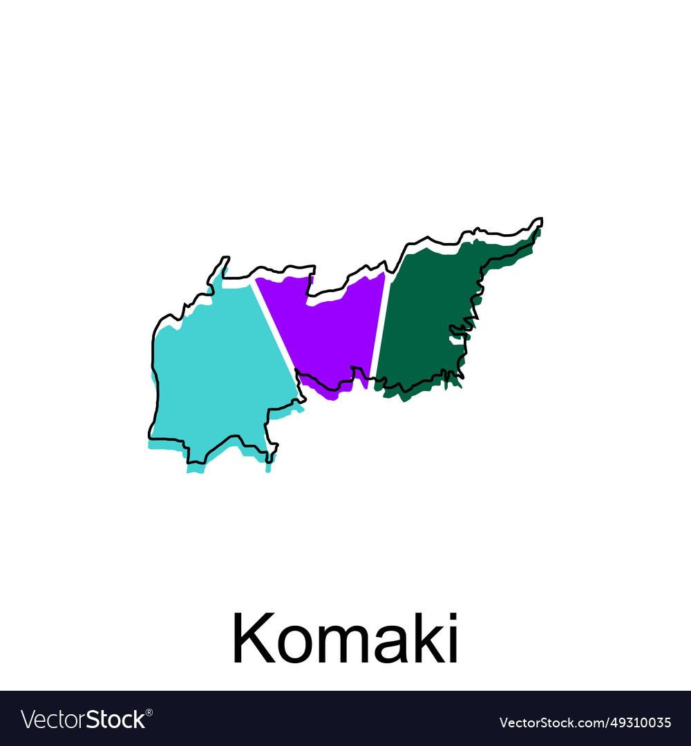 Map city of komaki design high detailed Royalty Free Vector