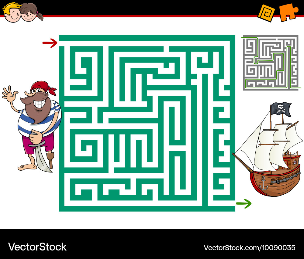 Maze activity game Royalty Free Vector Image - VectorStock