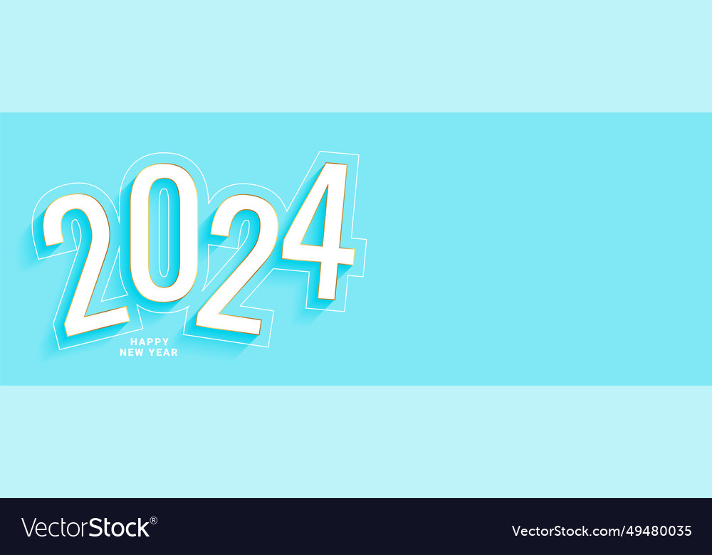 Minimal style 2024 text new year eve wallpaper Vector Image