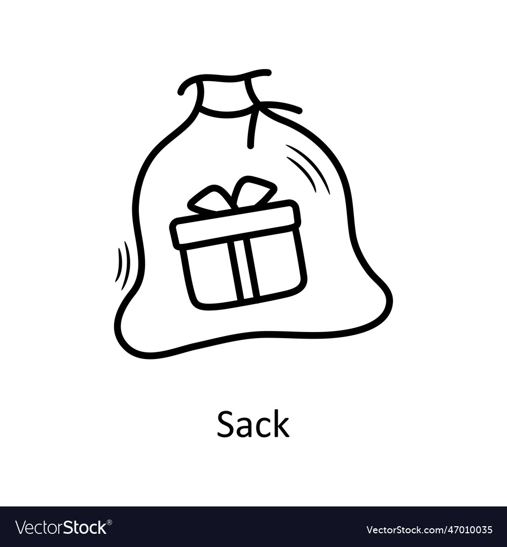 Sack outline icon design chri Royalty Free Vector Image