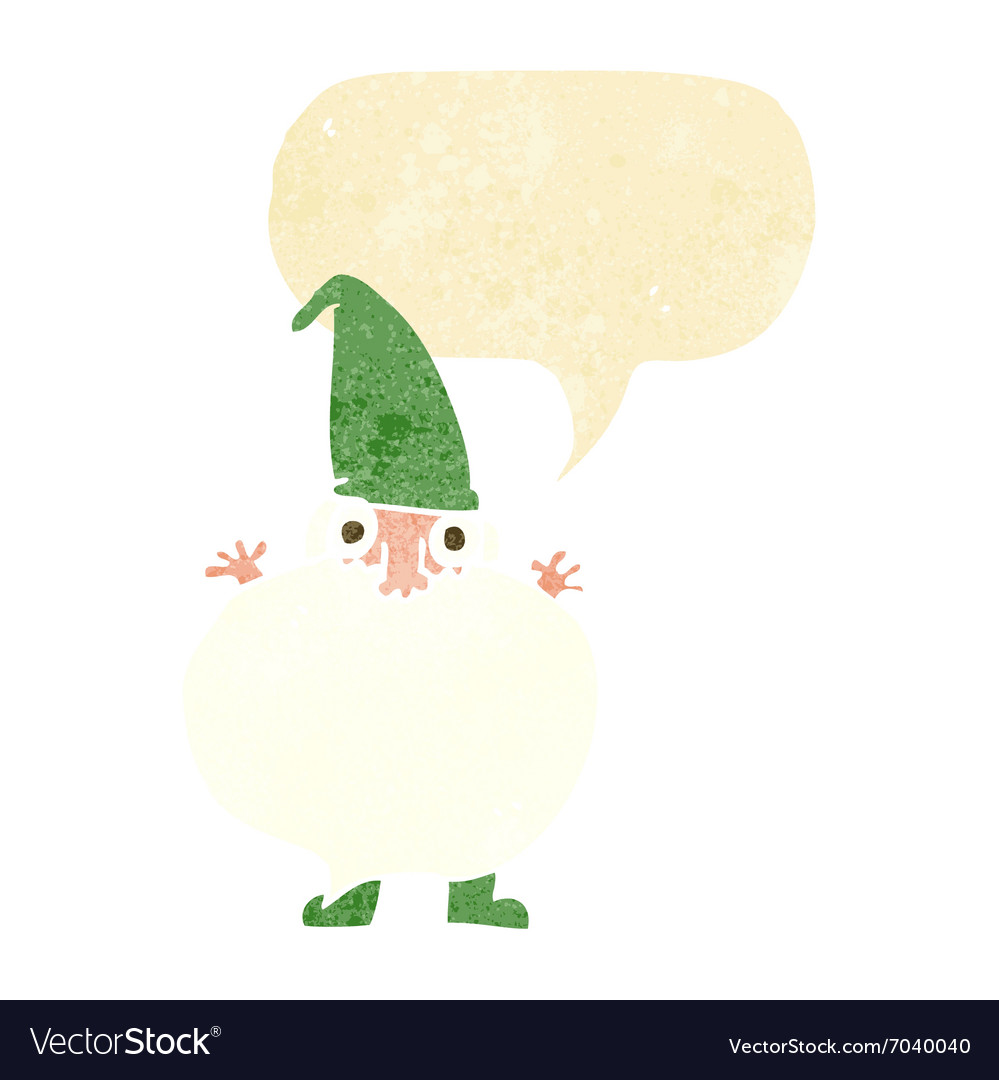 Cartoon tiny santa with speech bubble Royalty Free Vector