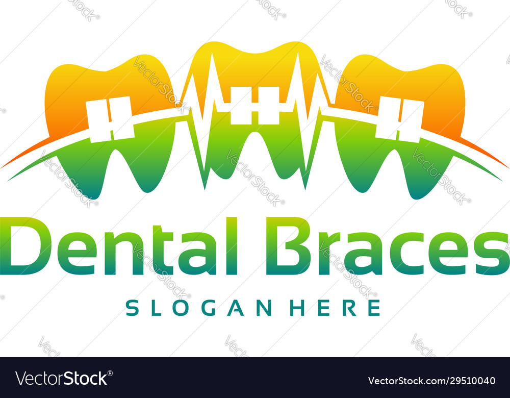 Dental braces shop logo template healthy Vector Image