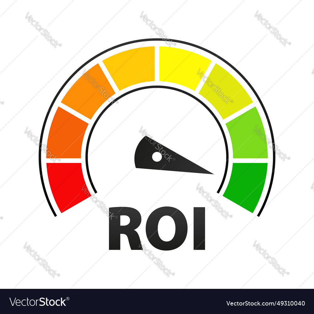 Gauge showing different levels of return Vector Image