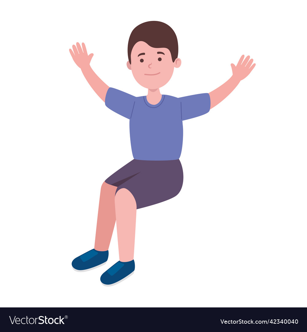 Happy little boy celebrating Royalty Free Vector Image