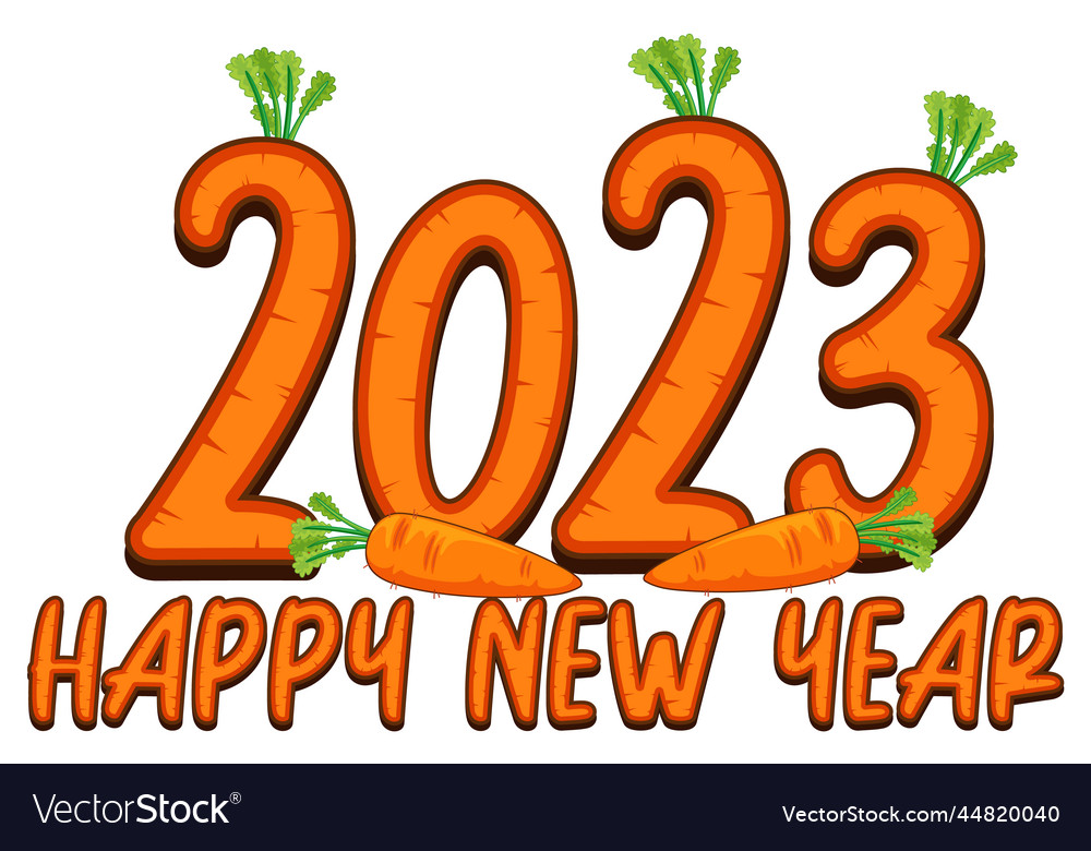 Happy new year 2023 text for banner design Vector Image