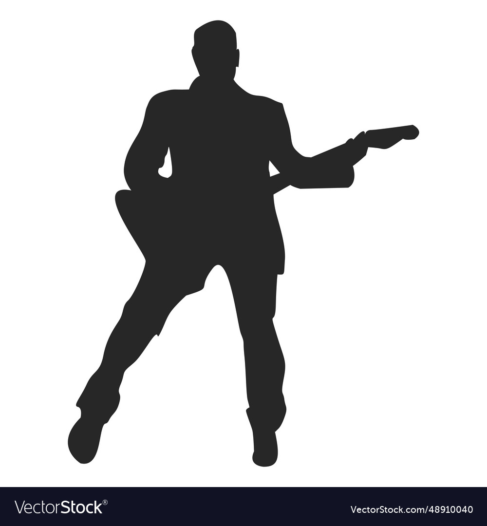 Male guitarist silhouette Royalty Free Vector Image