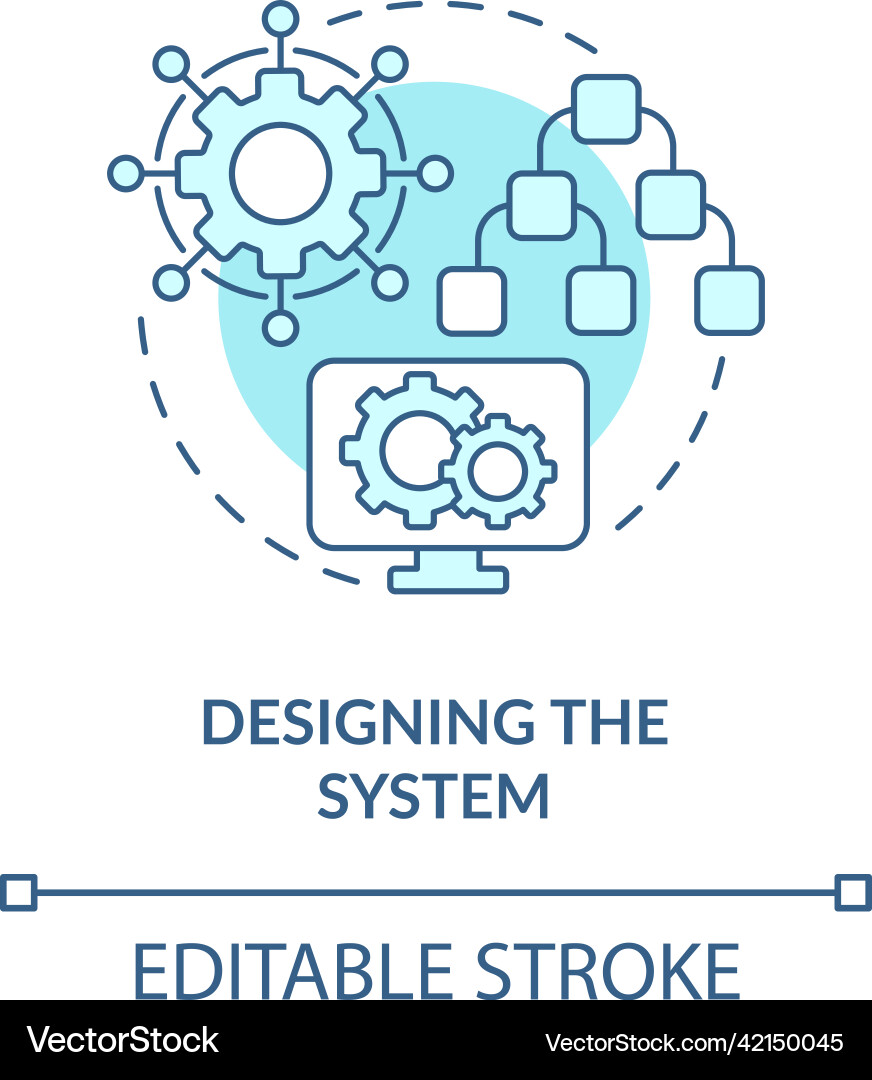 Designing system turquoise concept icon Royalty Free Vector