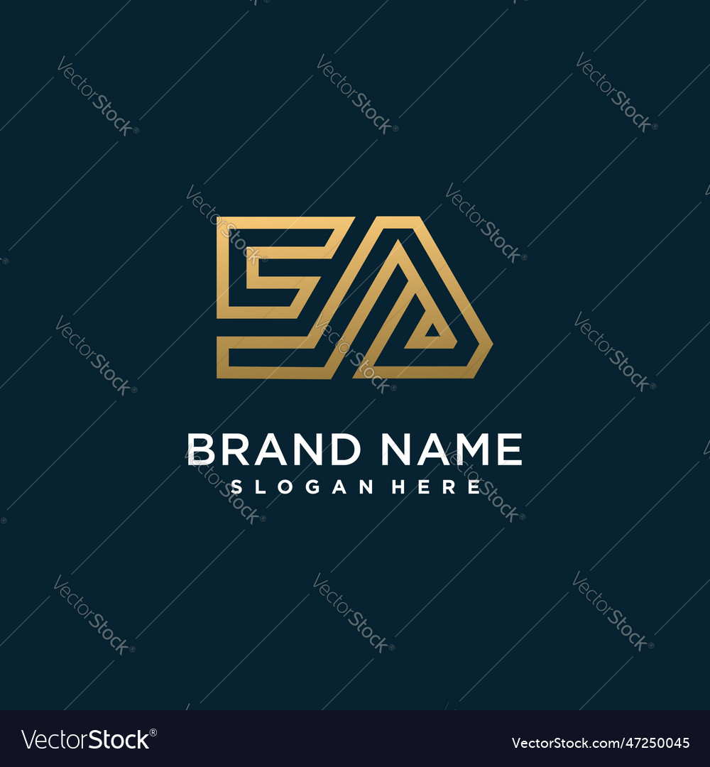 Letter logo initial e which is combined Royalty Free Vector