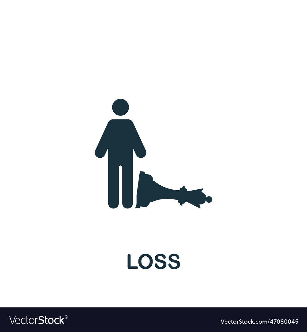 Loss icon monochrome simple sign from challenges Vector Image