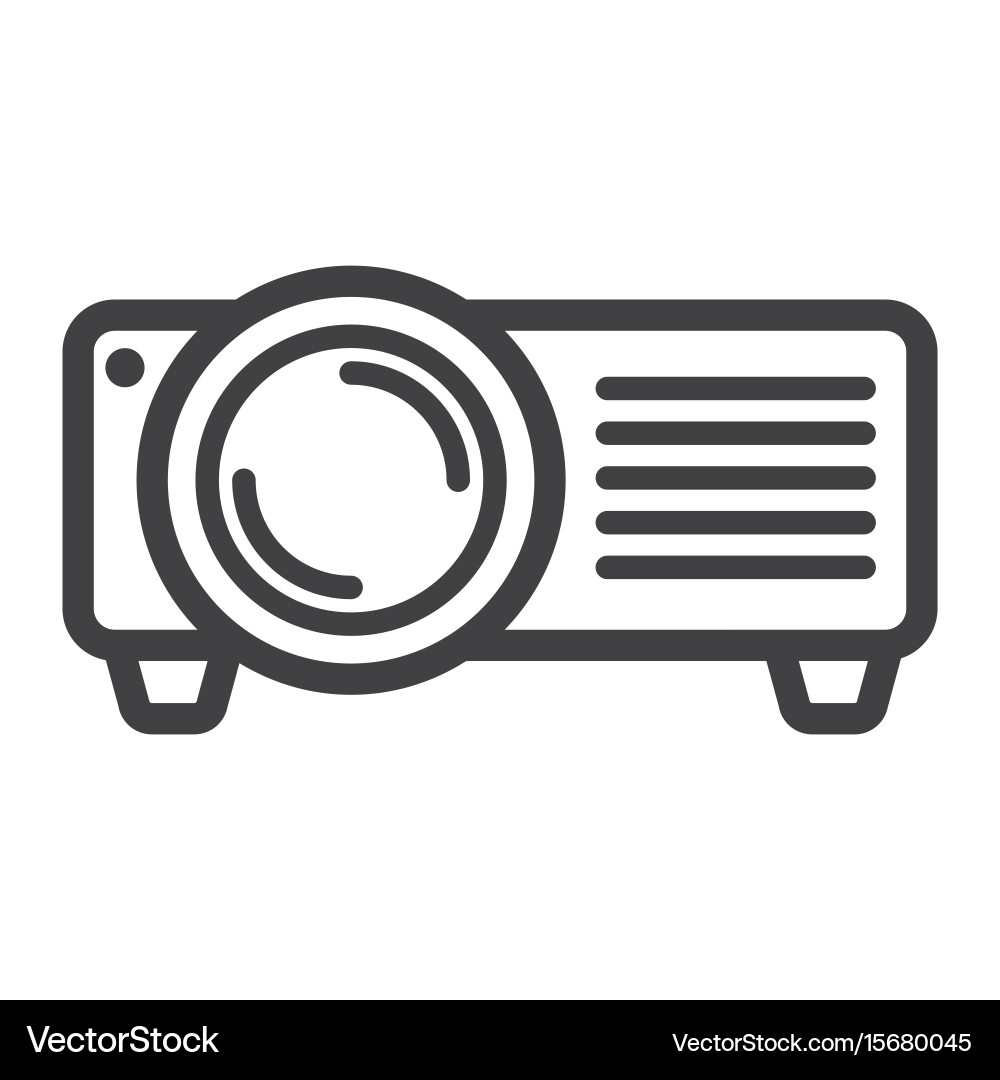 Projector Line Icon Presentation And Meeting Vector Image