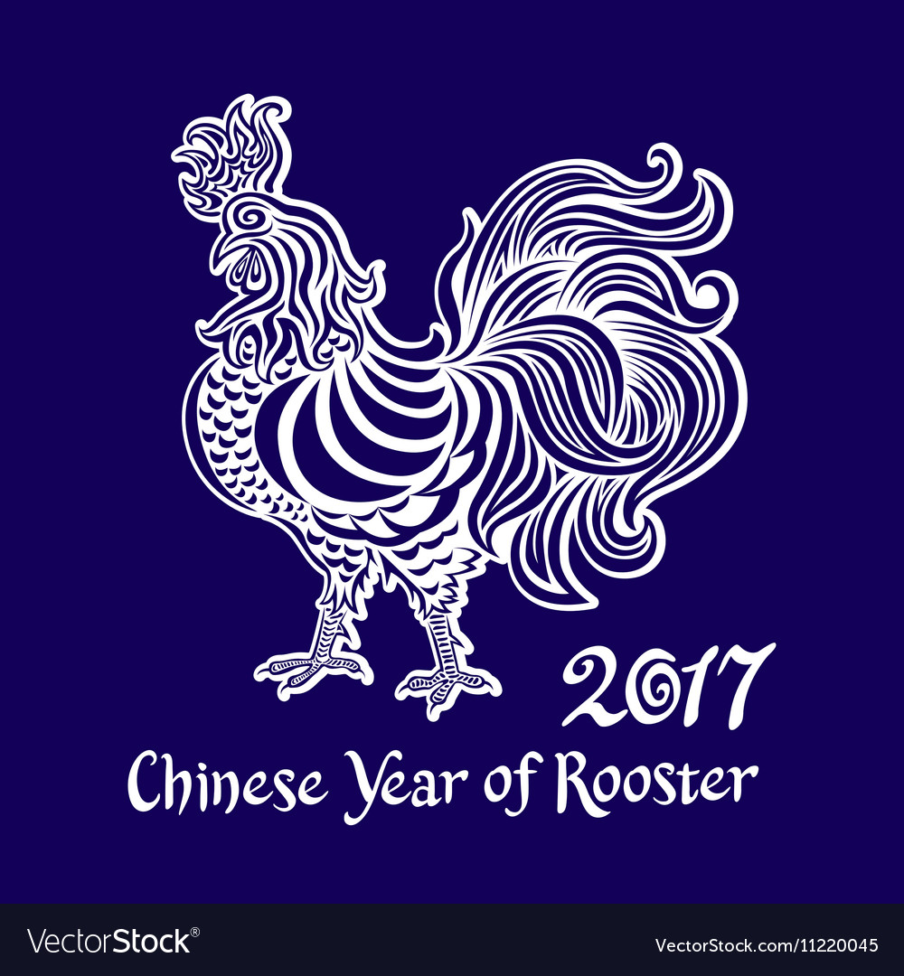 Rooster symbol of 2017 Chinese Zodiac Sign Vector Image