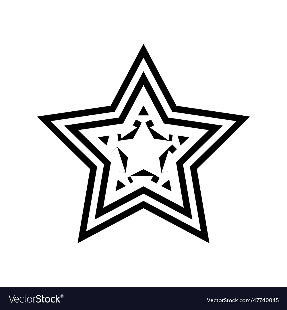 Star art tattoo vintage line icon Royalty Free Vector Image