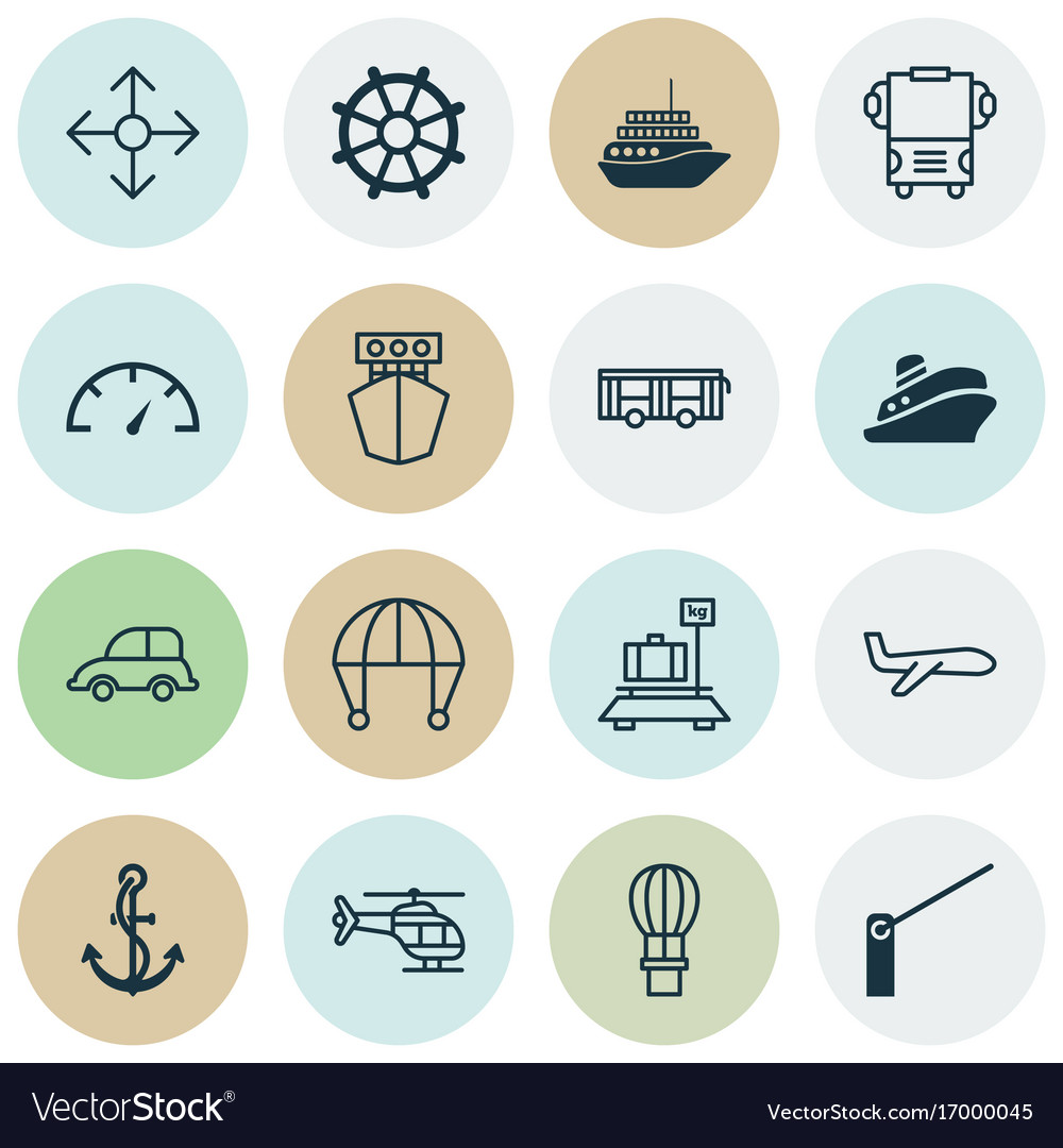 Transportation icons set collection of transport Vector Image