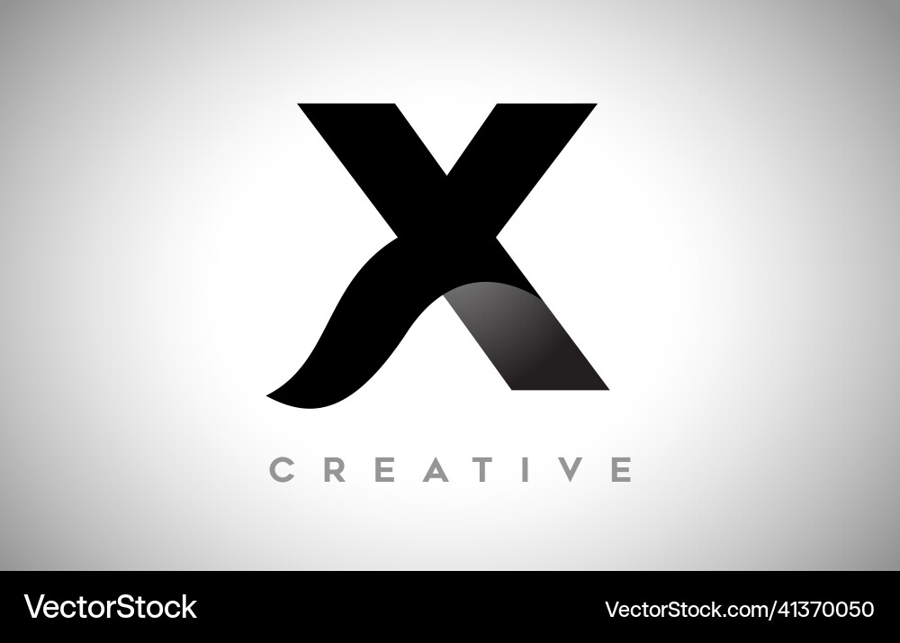 Black letter x logo design with minimalist Vector Image