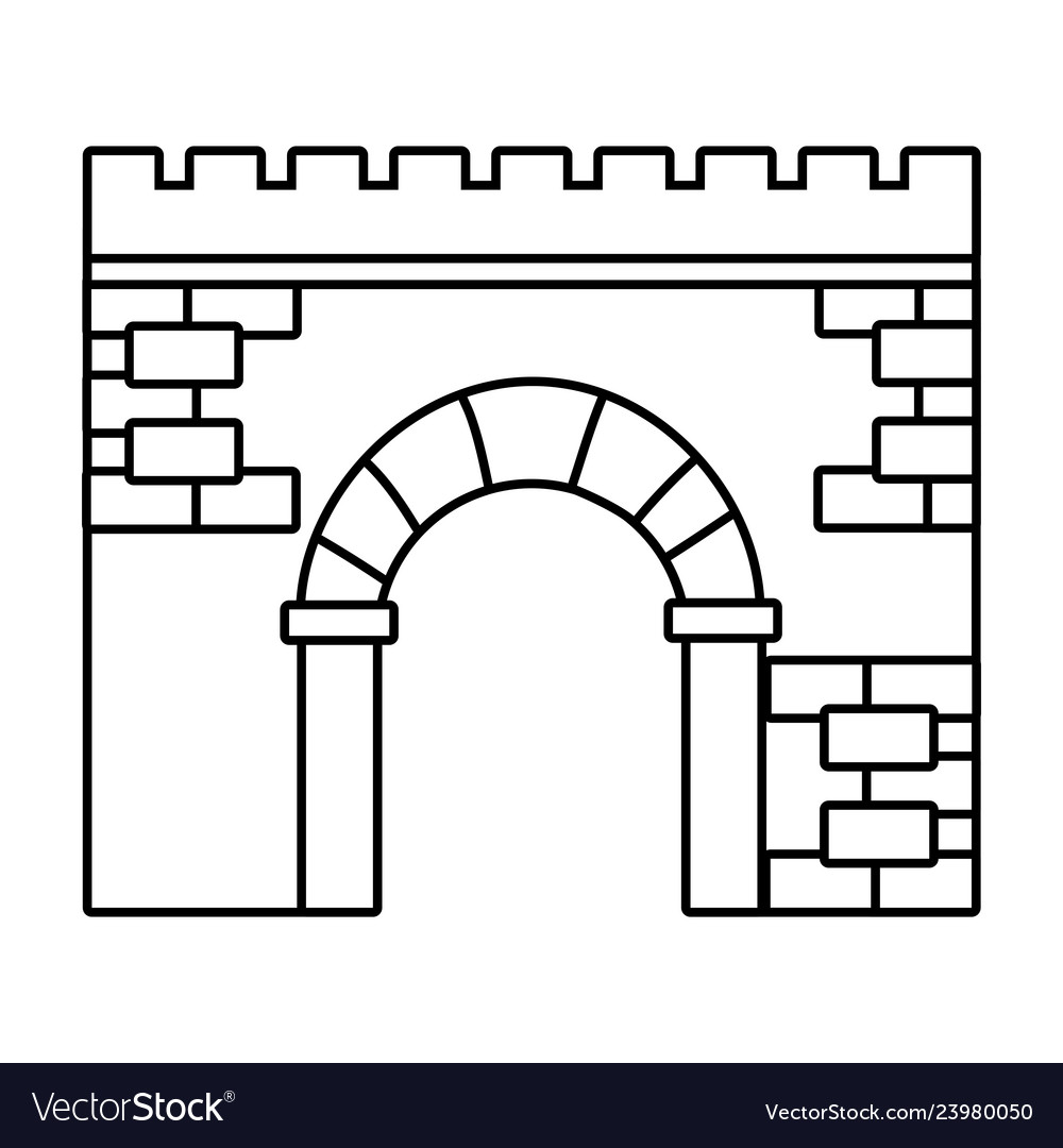 Brick wall entrance cartoon Royalty Free Vector Image