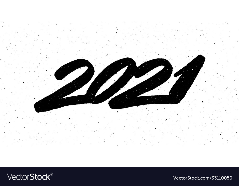 Calligraphy for 2021 new year ox Royalty Free Vector Image