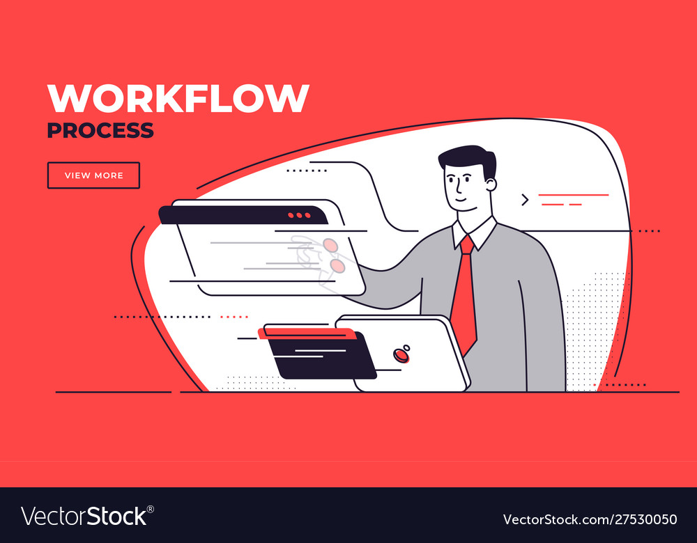 Flat style on a workflow vector image Flat style on a workflow