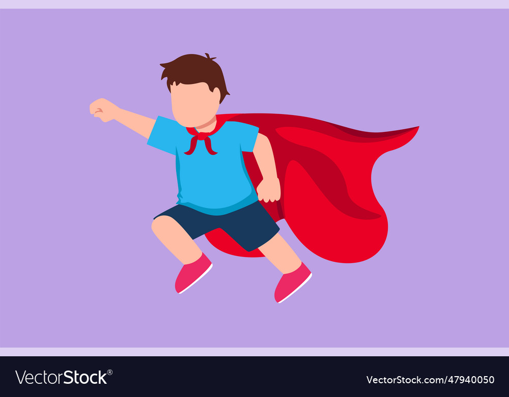 Graphic flat design drawing adorable little boy Vector Image