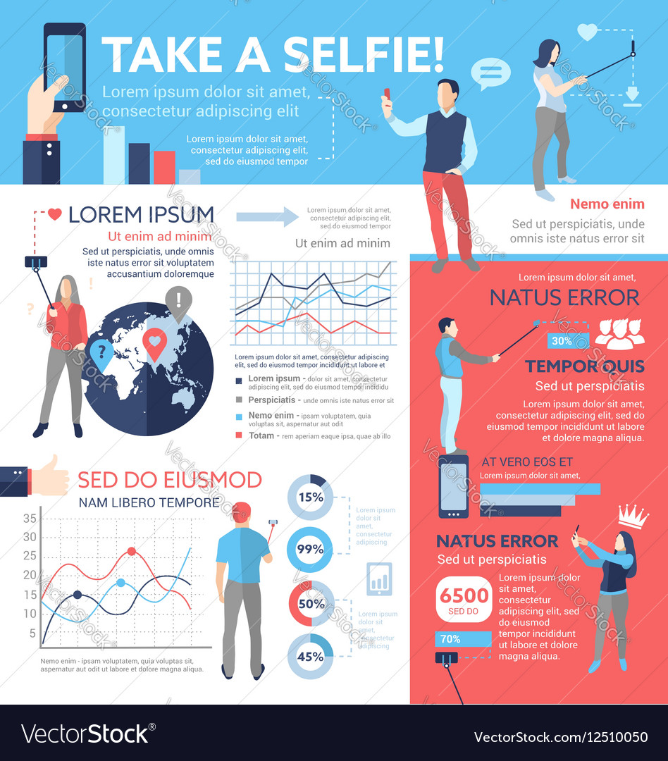 take a selfie poster brochure cover template vector image