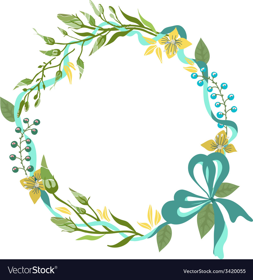 Color floral frame for wedding invitation design Vector Image