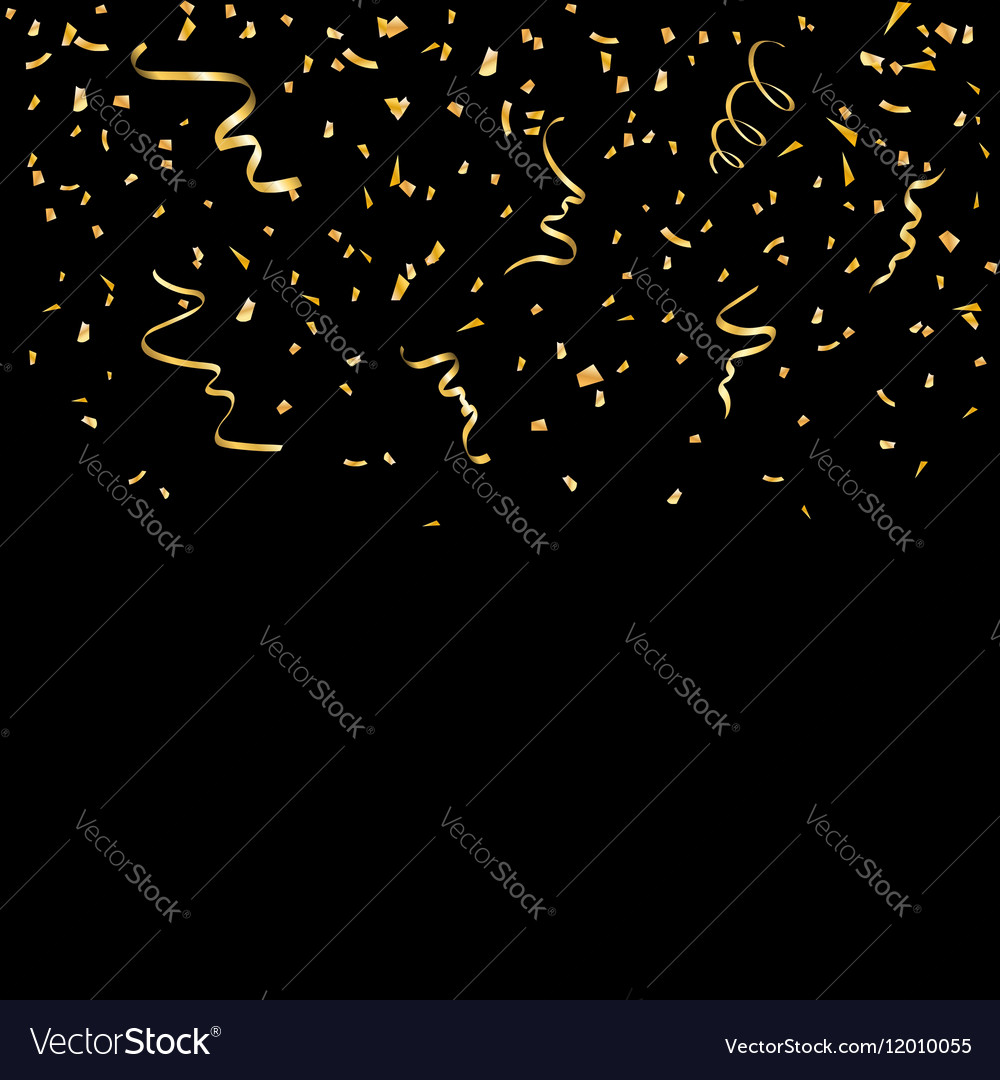 Gold confetti background Royalty Free Vector Image