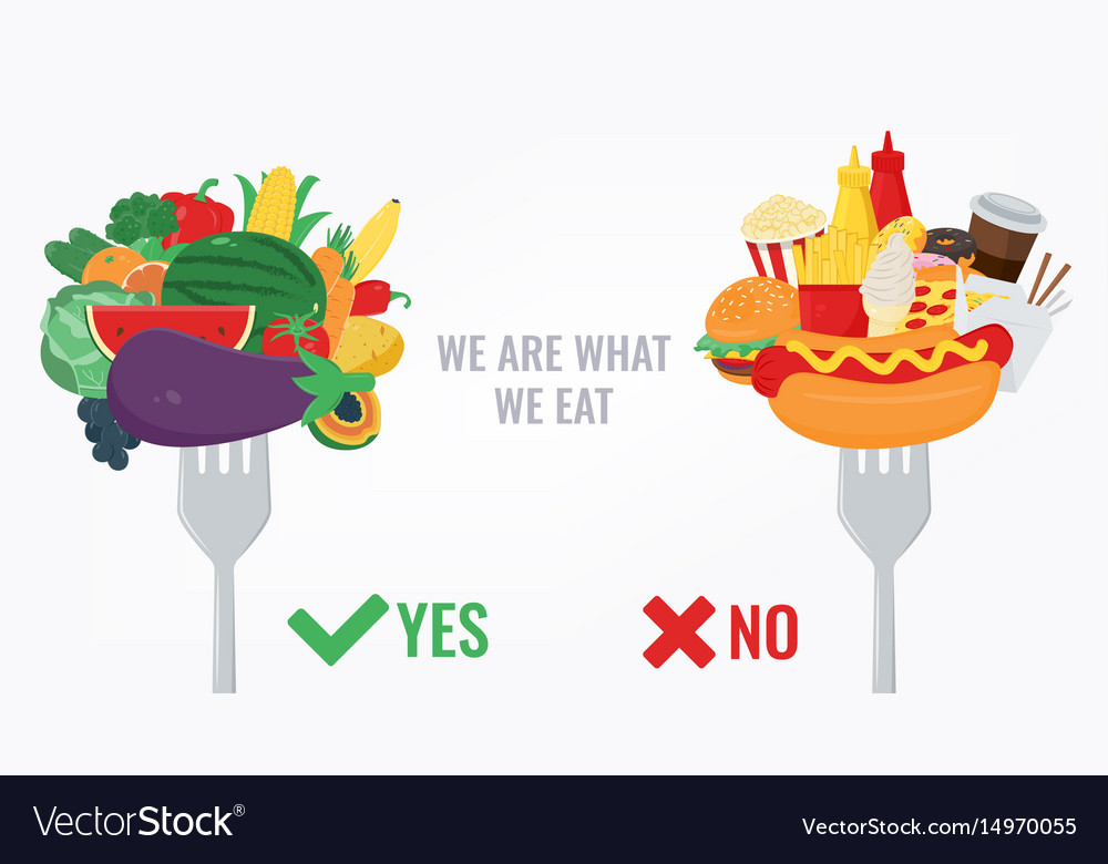 Healthy lifestyle concept we are what we eat Vector Image