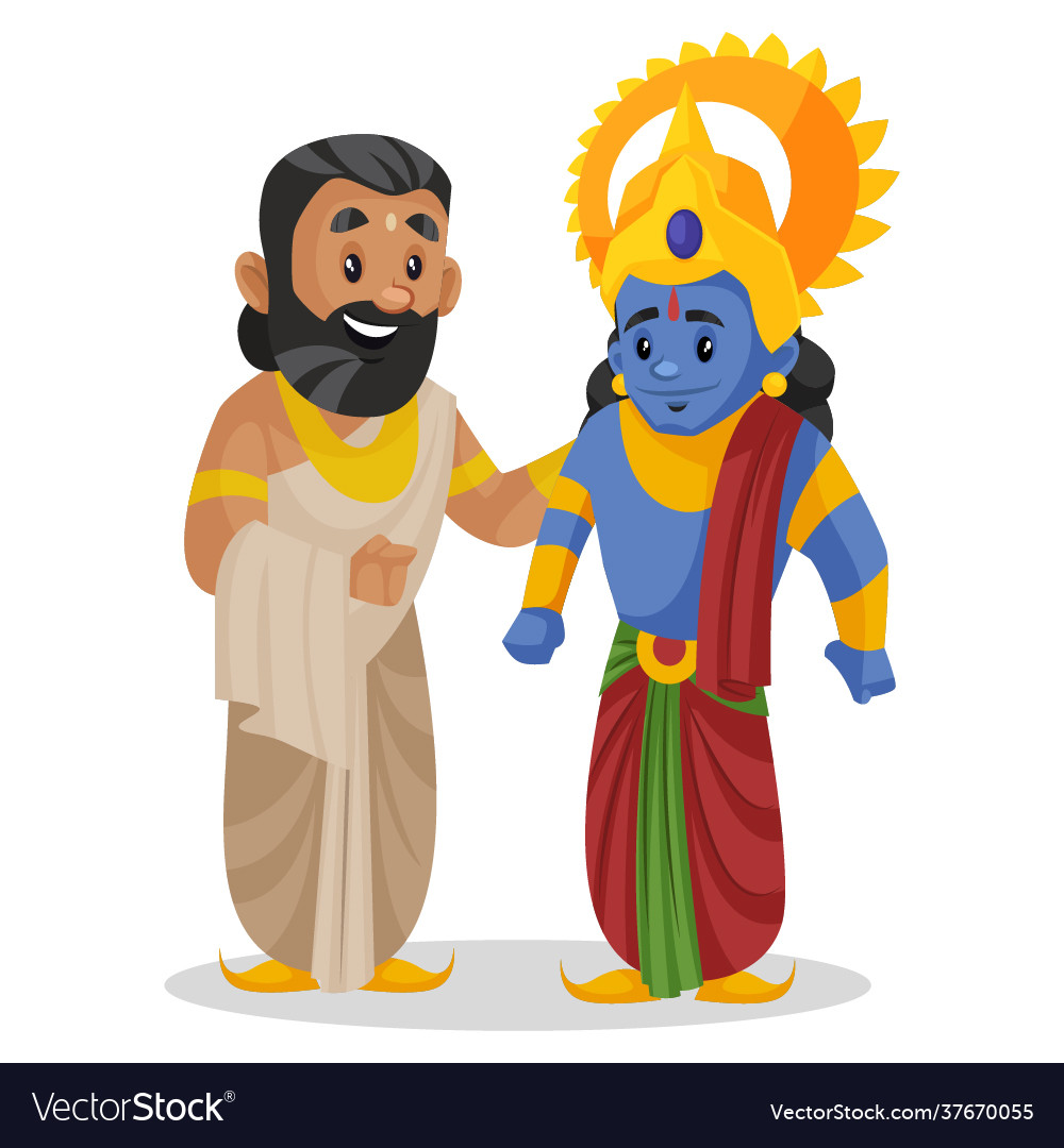 King janaka lord rama cartoon character Royalty Free Vector